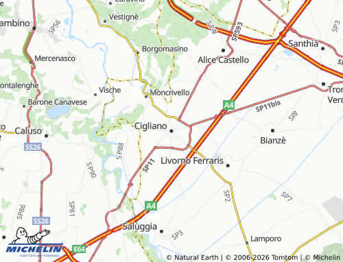 Mapa MICHELIN Cigliano - ViaMichelin