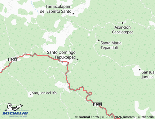 MICHELIN Santo Domingo Tepuxtepec map - ViaMichelin