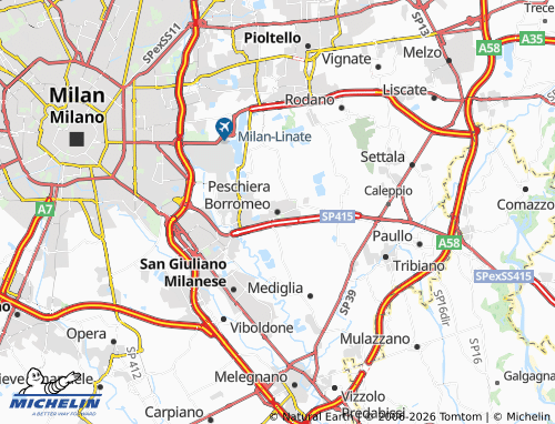 MICHELIN Peschiera Borromeo map - ViaMichelin
