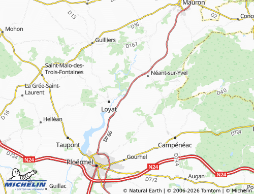 Mapa MICHELIN Trégadorey - ViaMichelin