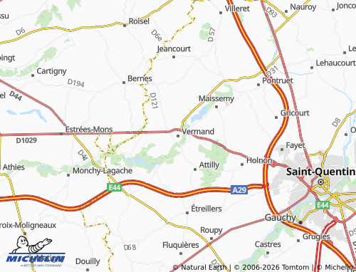Mappa MICHELIN Vermand - ViaMichelin