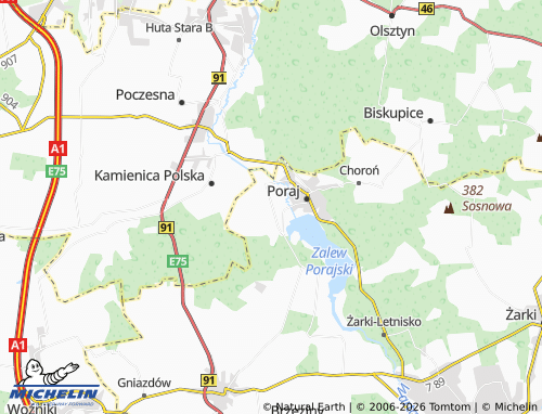 MICHELIN Jastrząb map - ViaMichelin