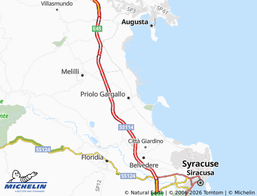 MICHELIN Priolo Gargallo map - ViaMichelin