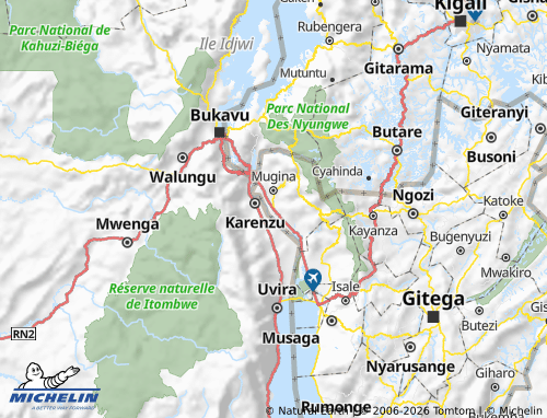 MICHELIN Rugombo map - ViaMichelin