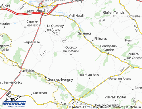 MICHELIN Quœux-Haut-Maînil map - ViaMichelin