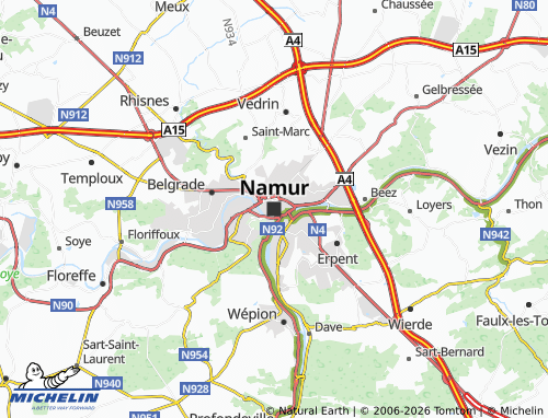 Mapa MICHELIN Namur - ViaMichelin