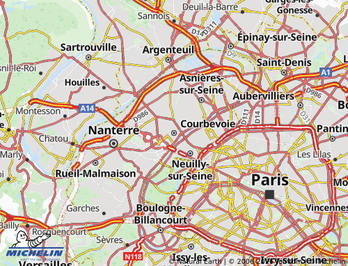 Mapa MICHELIN Courbevoie - ViaMichelin
