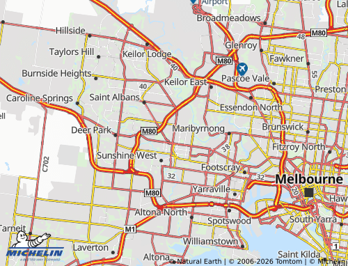 MICHELIN Sunshine North map - ViaMichelin