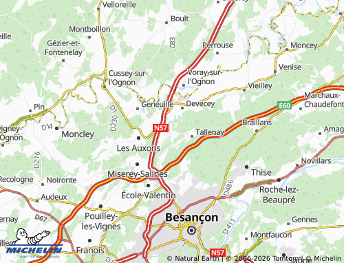 Mapa MICHELIN Châtillon-le-Duc - ViaMichelin