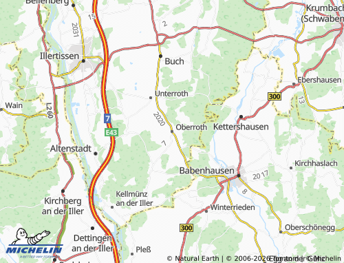 MICHELIN Oberroth map - ViaMichelin