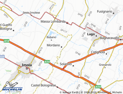 MICHELIN Mordano map - ViaMichelin