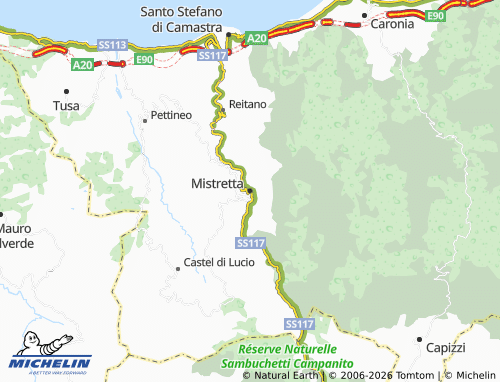 MICHELIN Mistretta map - ViaMichelin