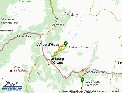 MICHELIN-Landkarte L'Alpe d'Huez - ViaMichelin