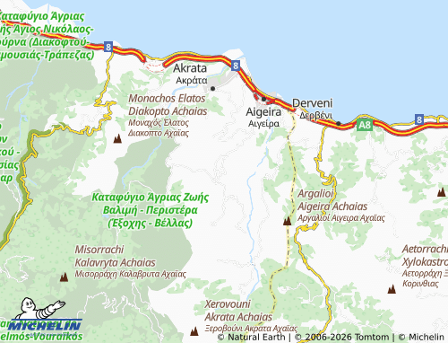 MICHELIN Chrysanthi map - ViaMichelin