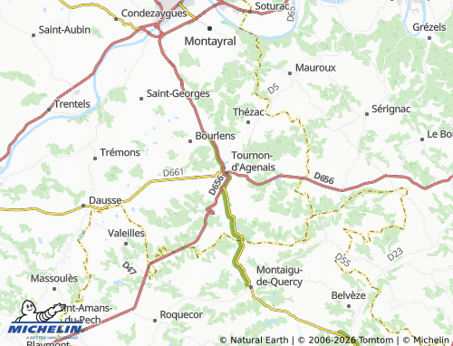 Carte MICHELIN Tournon-d'Agenais - ViaMichelin