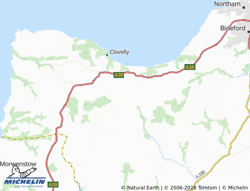 MICHELIN Woolfardisworthy map - ViaMichelin
