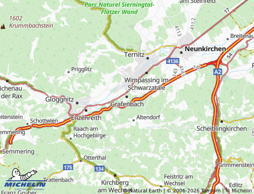 Mapa MICHELIN Grafenbach-Sankt Valentin - ViaMichelin