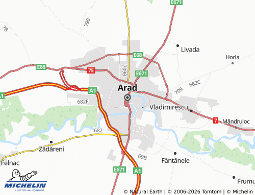 Mapa MICHELIN Arad - ViaMichelin