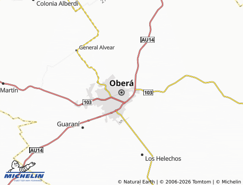 MICHELIN Oberá map - ViaMichelin