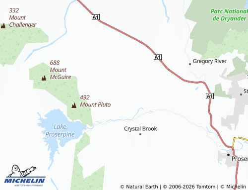 Mapa MICHELIN Mount Pluto - ViaMichelin