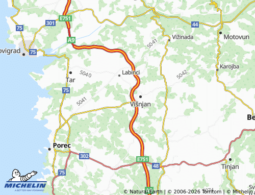 MICHELIN-Landkarte Kolumbera - ViaMichelin