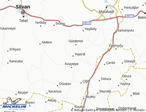 MICHELIN Yeşerdi map - ViaMichelin