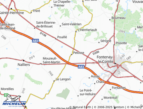 MICHELIN Petosse map - ViaMichelin