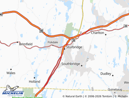 Mapa MICHELIN Sturbridge - ViaMichelin