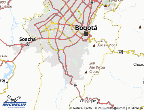 Carte MICHELIN Cerros de Oriente - ViaMichelin