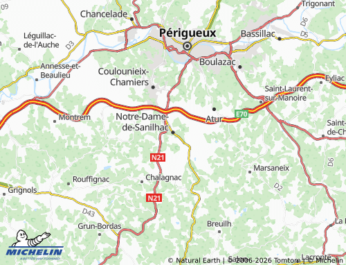Carte MICHELIN Notre-Dame-de-Sanilhac - ViaMichelin