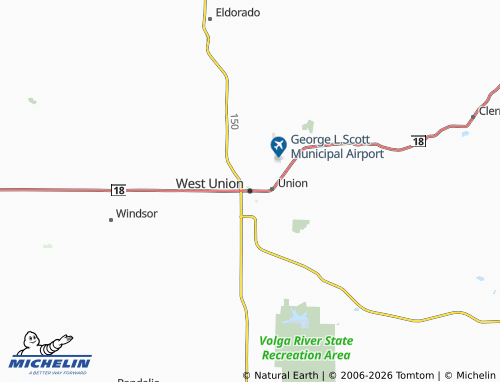 Mappa MICHELIN West Union - ViaMichelin