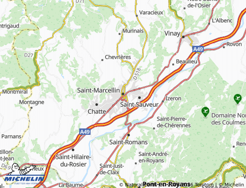 MICHELIN Saint-Marcellin map - ViaMichelin