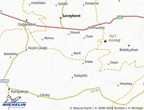 MICHELIN Benli map - ViaMichelin