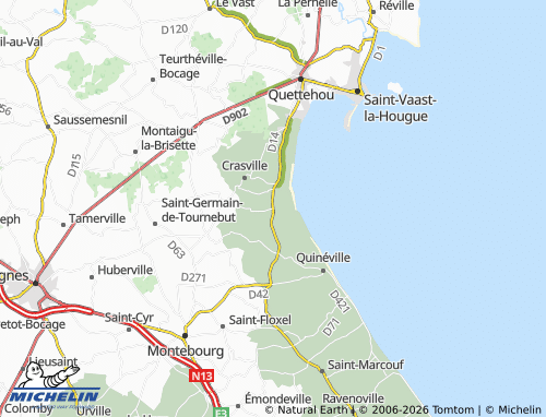 MICHELIN Aumeville-Lestre map - ViaMichelin