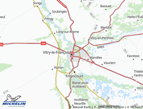 Mapa MICHELIN Vitry-le-François - ViaMichelin