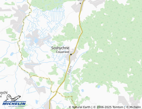 MICHELIN Soshychne map - ViaMichelin