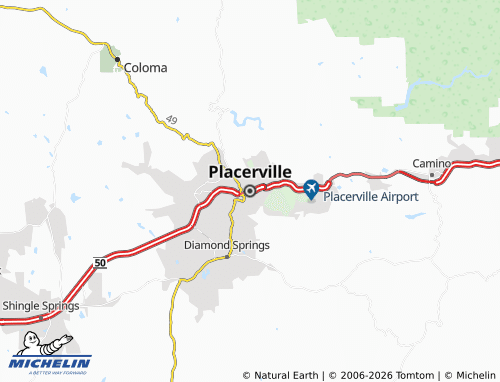 Mappa MICHELIN Placerville - ViaMichelin