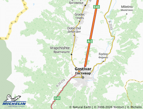 Mapa MICHELIN Vrapchishte - ViaMichelin