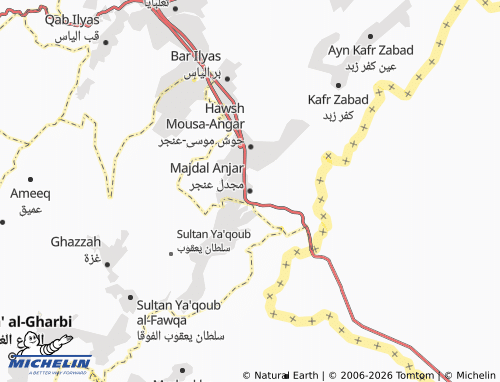 Carte MICHELIN Majdal Anjar - ViaMichelin