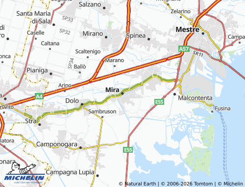 MICHELIN Mira map - ViaMichelin