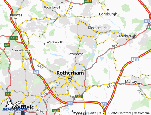 Carte MICHELIN Rawmarsh - ViaMichelin