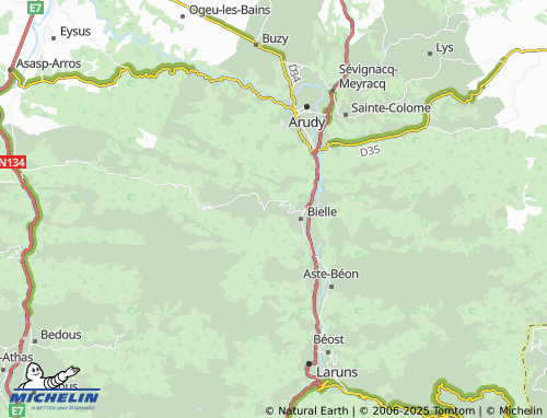 MICHELIN Bilhères map - ViaMichelin