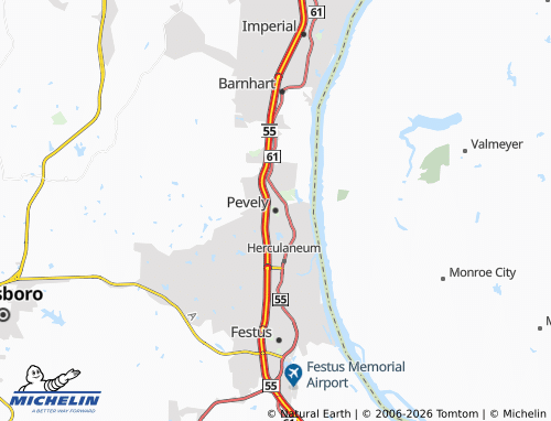 Mappa MICHELIN Pevely - ViaMichelin