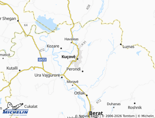 Mapa MICHELIN Kuçovë - ViaMichelin