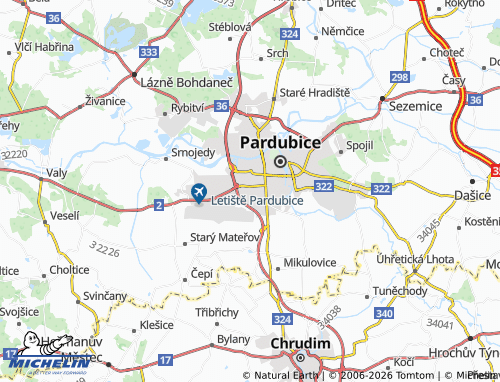 Kaart MICHELIN Pardubice V - ViaMichelin