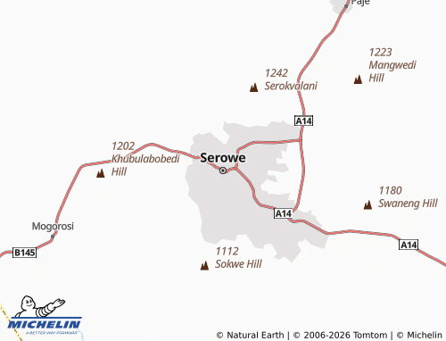 MICHELIN-Landkarte Serowe - ViaMichelin