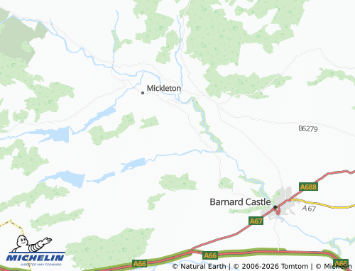 Carte MICHELIN Hunderthwaite - ViaMichelin