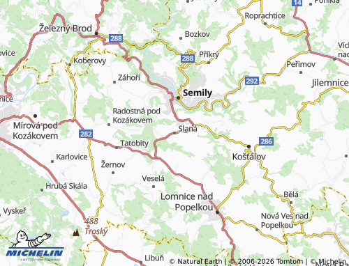 Carte MICHELIN Slaná - ViaMichelin
