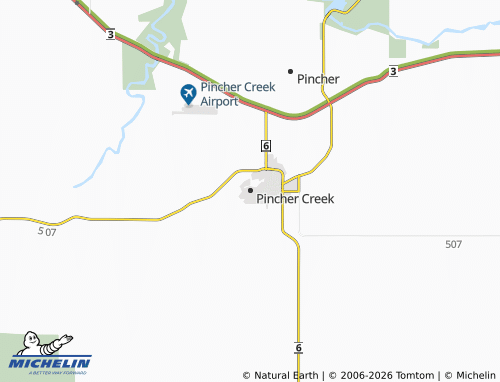 Mappa MICHELIN Pincher Creek - ViaMichelin