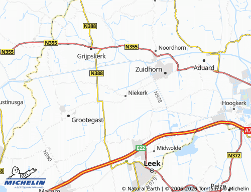 Carte MICHELIN Niekerk - ViaMichelin